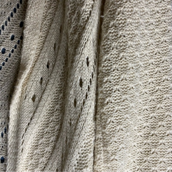 Women’s Beige Knit Crochet Open Front Long Duster Sweater Boho Cottagecore Sz S - Picture 4 of 6